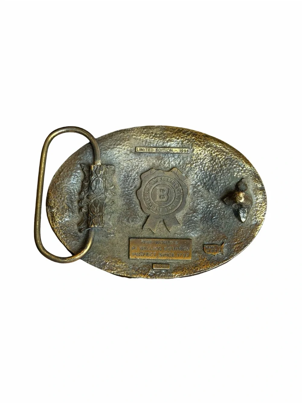 Vintage Jim Beam Sour Mash Whiskey Gold Belt Buckle 1990s Streetwear Western 90s